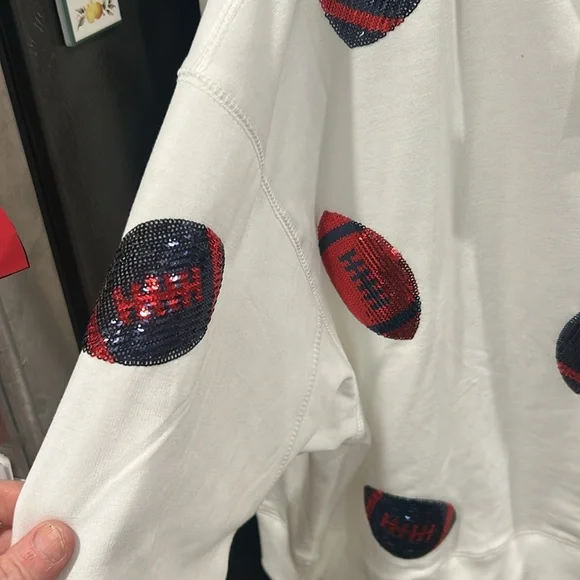 Mary Square Football Patterned Sweatshirt - Picture 5 of 6